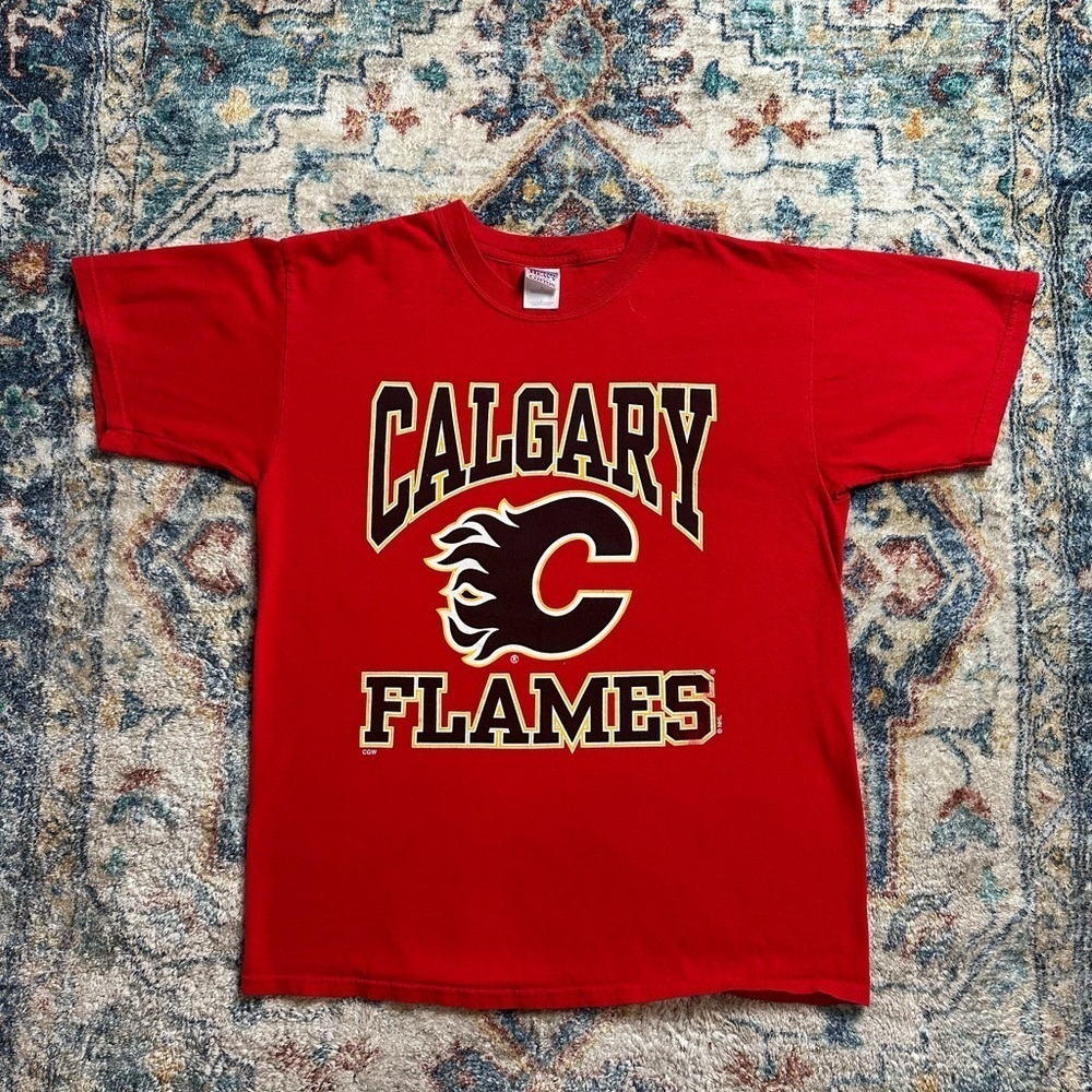 Vintage NHL Calgary Flames Iginla Autographed T-shirt Large